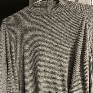 Grey Knit Sinched Bottom Garage Turtleneck